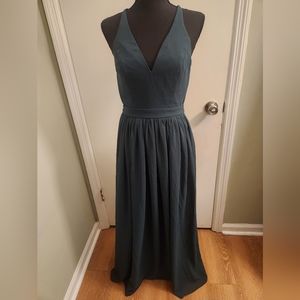 Lulus Lace Dark Emerald Maxi Dress Small